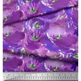thumbnail image 2 of Soimoi Purple Rayon Fabric Flower Watercolor Print Sewing Fabric BTY 56 Inch Wide, 2 of 3