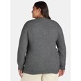 thumbnail image 5 of Terra & Sky Women's Plus V Neck Cable Beaded Sweater, Sizes 0X-5X, 5 of 5
