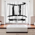 thumbnail image 2 of Ambesonne Zodiac Gemini Kitchen Curtains, Grunge Brush Art, 55"x39", Black and White, 2 of 3