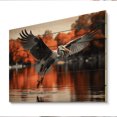 thumbnail image 2 of Designart "Orange Grey Heron beautyful Heron In Autumn IV" Animals Print on Natural Pine Wood, 2 of 5