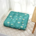 thumbnail image 2 of Floral Daisy Pattern Tatami Mat Seat Pad - Oversized Square Floor Cushion with Retro Daisy Graphic, Soft & Skin-Friendly for Meditation, 2 of 5