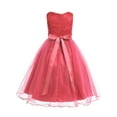 thumbnail image 5 of Alvivi Kids Sequined Lace Mesh Flower Girls Dress Princess Pageant Wedding Bridesmaid Birthday Party Dress Grown Coral 14, 5 of 7