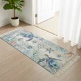 thumbnail image 3 of Ocean Turtle Hallway Runner Rug 2'x6', Coral Vintage Blue Shell Coastal Conch Washable Entryway Rug with Tassels, Woven Cotton Laundry Room Rugs Long Carpet for Bathroom Sink Foyer Bedroom, 3 of 9