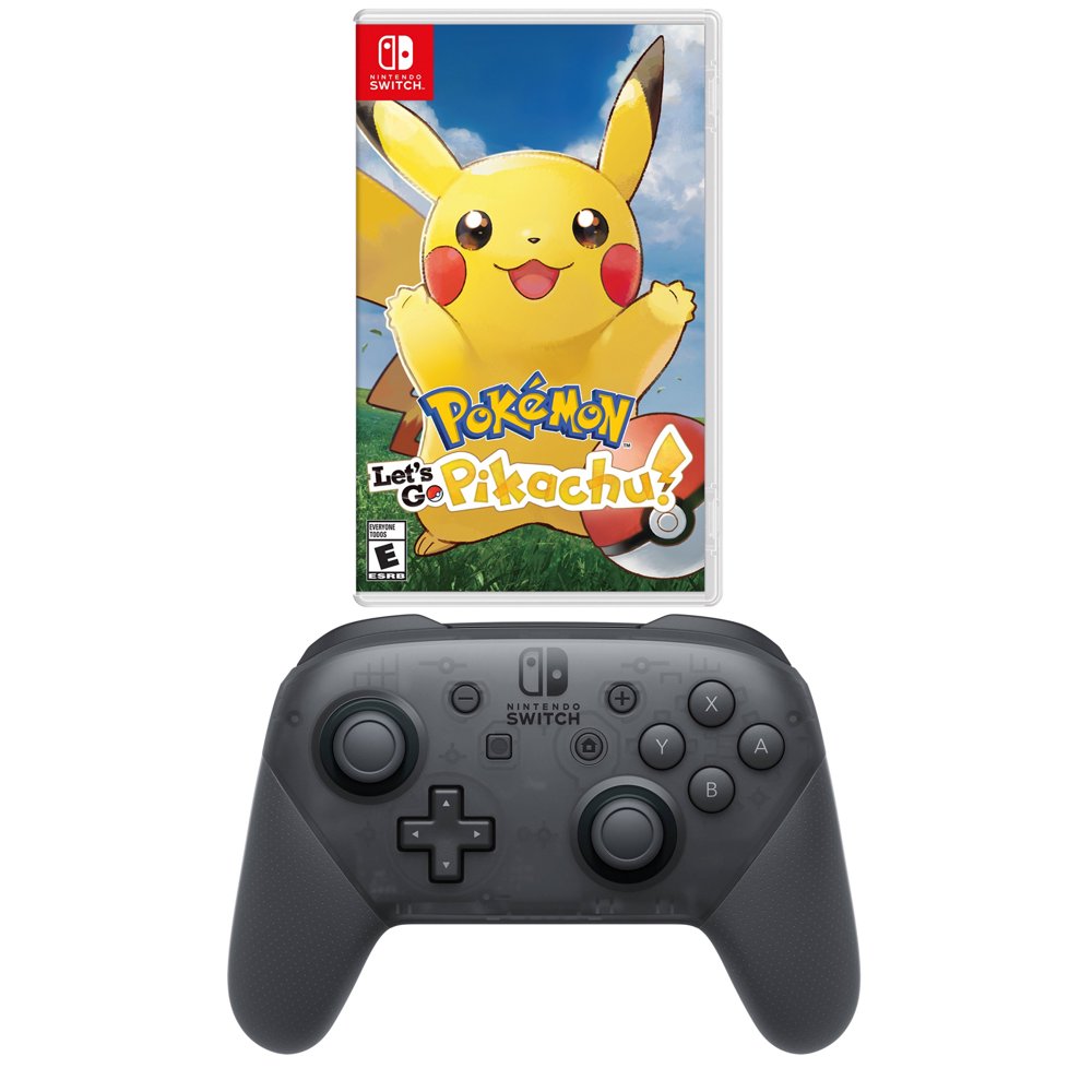 Pokemon Let's Go Pikachu Nintendo Switch with Pro Controller