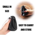 thumbnail image 4 of ZHAOCHENG Cartera cero con cordón negro, bolso con cordón de cuero unisex cambio monedero pequeños objetos pequeñas joyas, 4 of 5