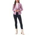 thumbnail image 2 of INSPIRE CHIC Women's Faux Suede Drape Blazer Collar Long Sleeves Open Front Jacket XL Light Purple, 2 of 6