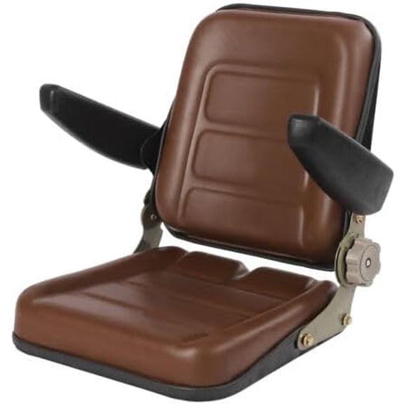 Miumaeov Tractor Seats, Universal Compact High Back Mower Seat w/Adjustable Armrest, Easy to Clean & Install, for Excavator, Forklift, Skid Loader