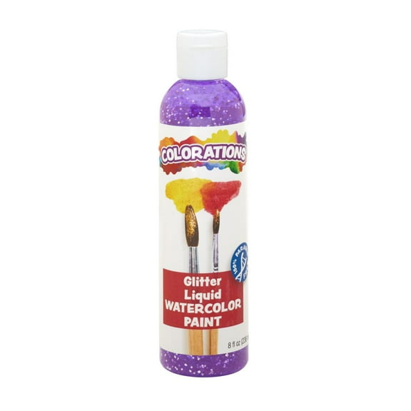 Colorations Paraben-Free Glitter Liquid Watercolor, Purple - 8 oz.