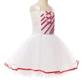 thumbnail image 6 of REDARER Girls Christmas Candy Cane Tutu Dress Set with Candy Bow Headband and Striped Socks Kids Sequin Tulle Outfit for Xmas Party Stage Show Holiday Costume,8-9 Years, 6 of 7