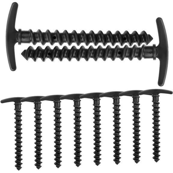 10 Pack Spiral Plastic Tent Stakes, Heavy Duty Ground Anchors for Camping