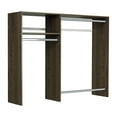 thumbnail image 1 of Easy Track Hanging Closet Kit Wardrobe Storage Clothing Organizer Rack, Truffle, 1 of 2
