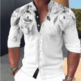 thumbnail image 1 of Camisa deportiva musculosa para hombre 2024, informal, con cuello alto y botones, a la moda, novedosa, para exteriores, estilo hawaiano, de talla grande, 1 of 6