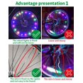 thumbnail image 2 of ¡Paquete de 2 llantas con luces LED para ruedas de bicicleta con baterías incluidas! Sea más brillante y visible desde todos los ángulos para máxima seguridad y estilo, 2 of 5