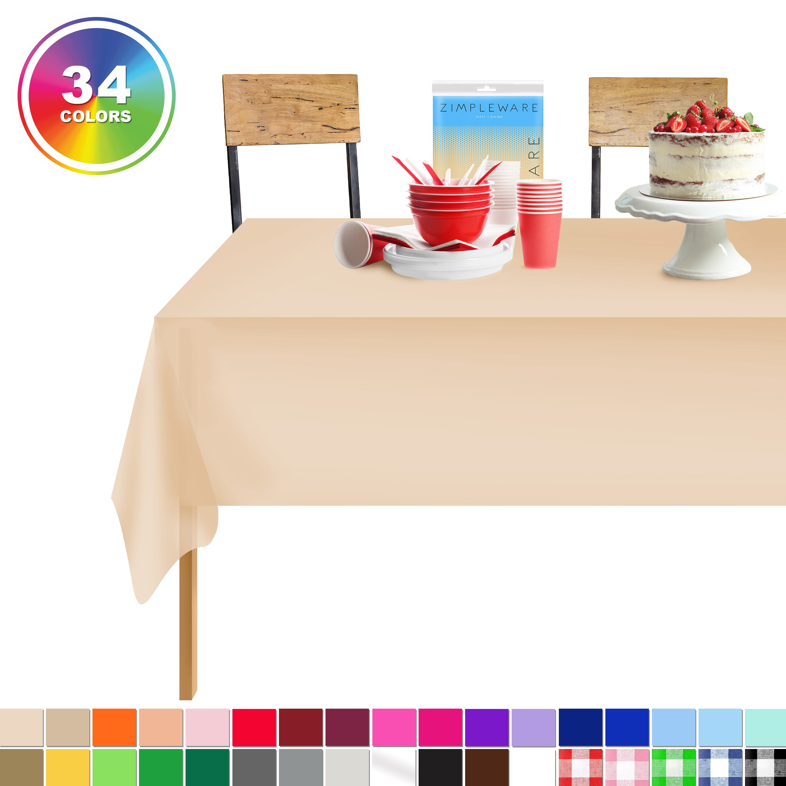 Ivory 2 Plastic Rectangular Tablecloths 54X 108 Table Cover