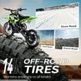 thumbnail image 5 of TOXOZERS 50cc Dirt Bike for Kids,Mini Pit Bike for Boys and Girls 8＋,25 MPH Off Road Motor－cycle with Disc Brakes,14＂ Knobby Tires，Green, 5 of 7