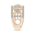 thumbnail image 3 of ANGARA Natural Inspired Diamond Filigree Anniversary Ring in 14K Rose Gold for Women (Size-3.5mm| Color-K| Clarity-I3) | April Birthstone, Anniversary, Jewelry Gift for Women | Natural Diamond Ring, 3 of 8