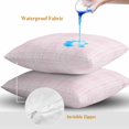thumbnail image 4 of Throw Pillow Covers 20x20 Inch Set of 2, Buffalo Plaid Waterproof Outdoor Pillow Covers, Pale Pink Farmhouse Gingham Striped Decorative Cushion Pillowcases for Couch, Sofa, Bed, Garden, Patio, 4 of 9