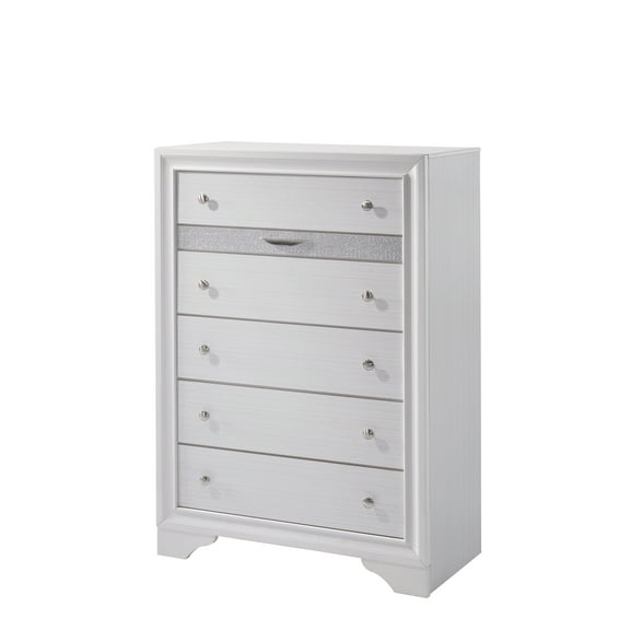 Furniture of America Lubbock Contemporary 6-Drawer Chest, White