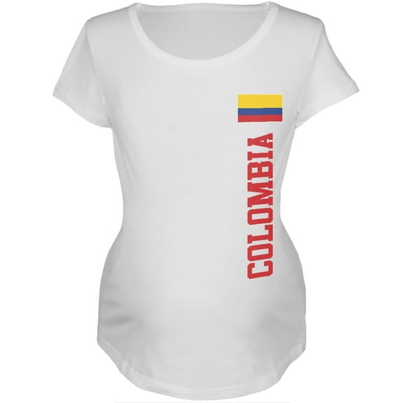 World Cup Colombia White Womens Soft Maternity T-Shirt - Large