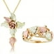 thumbnail image 1 of Elegant Leaf Design Necklace & Finger Ring Jewelry Set Female Holiday Daily Party Decor Ornament, 1 of 5
