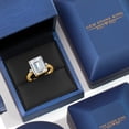 thumbnail image 5 of Gem Stone King 18K Yellow Gold Plated Silver G/H Lab Grown Diamond Ring Set with Moissanite (7.46 Cttw), 5 of 6