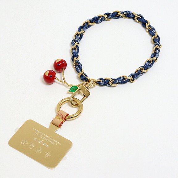 Pre-Owned Louis Vuitton LV x TM Phone Charm M02623 Denim Cherry