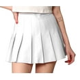 thumbnail image 1 of Made by Johnny Women's Plaid High Waist School Uniform Pleated Skater Tennis Skirt L WHITE, 1 of 5