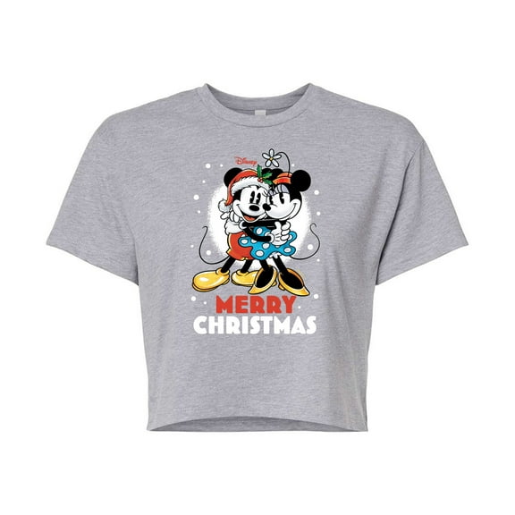 Disney - Merry Christmas - Juniors Cropped Cotton Blend T-Shirt