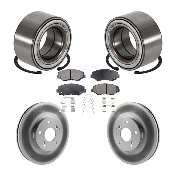 Transit Auto Front Wheel Bearing Coated Disc Brake Rotors and Semi-Metallic Pads Kit for Car 2005-2008 Honda Pilot KBB-101415