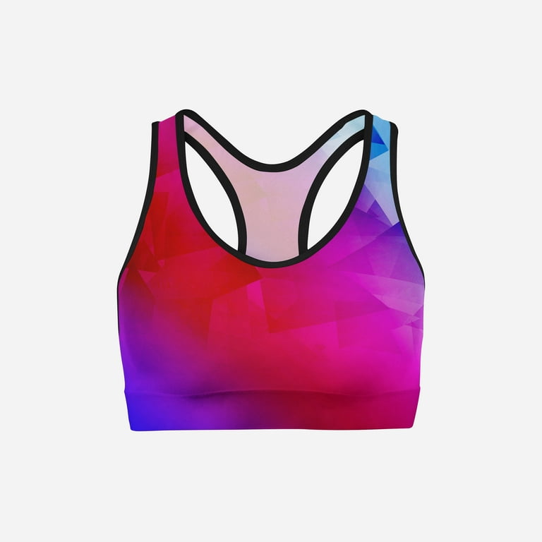 USA Made Women's Sports Bra For Women, Bright Colors, 100% Lycra Fabric,  Female 
