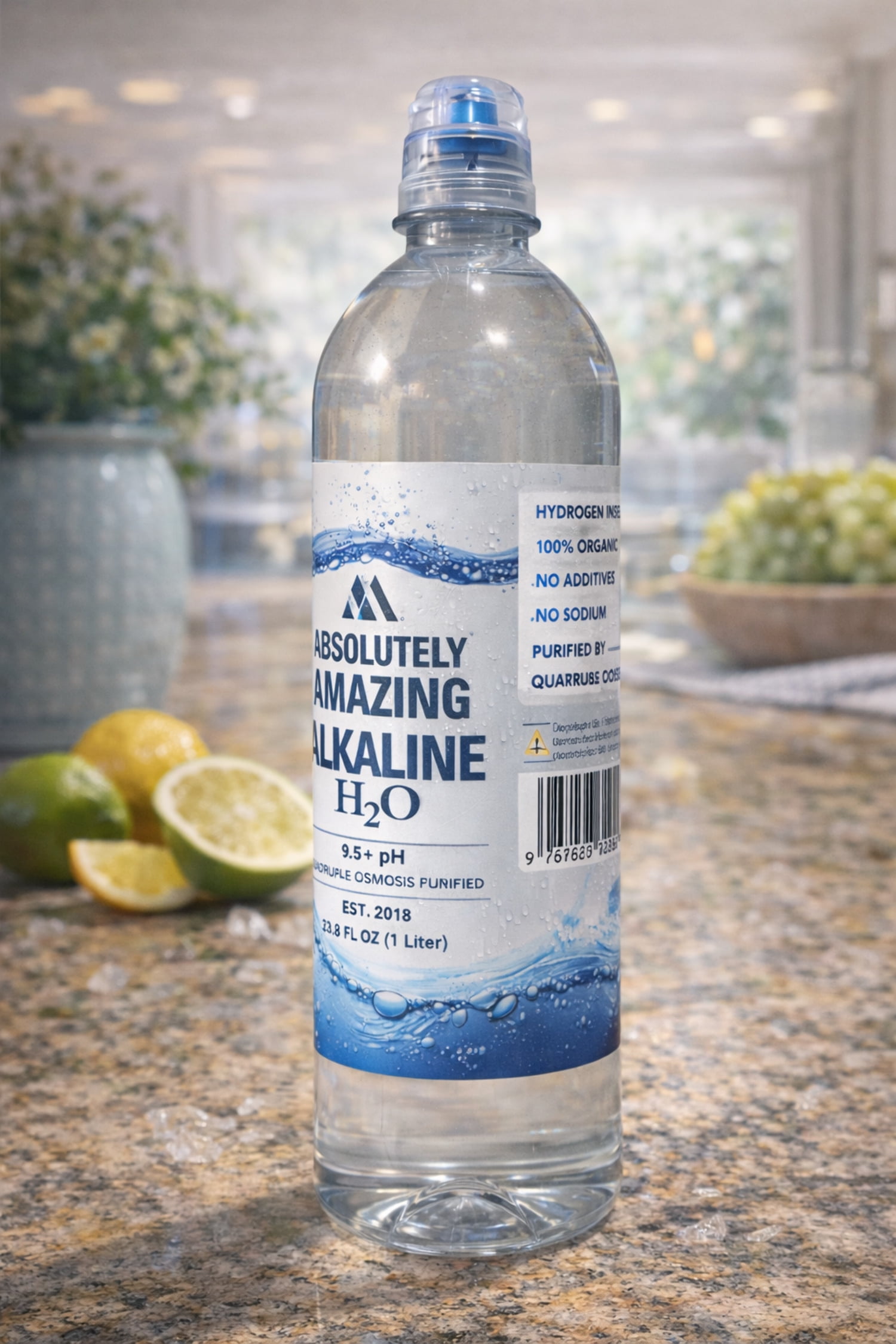 Absolutely Amazing Alkaline H2O premium pure alkaline drinking water 1 liter case- 12 ct. (9.5 PhB)