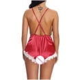 thumbnail image 5 of Lindreshi Lingerie Sets for Women 2pc Set Sexy Lingerie, Deep V Mesh See-through Sexy Pajamas, Elastic Sling One-Piece, 5 of 9
