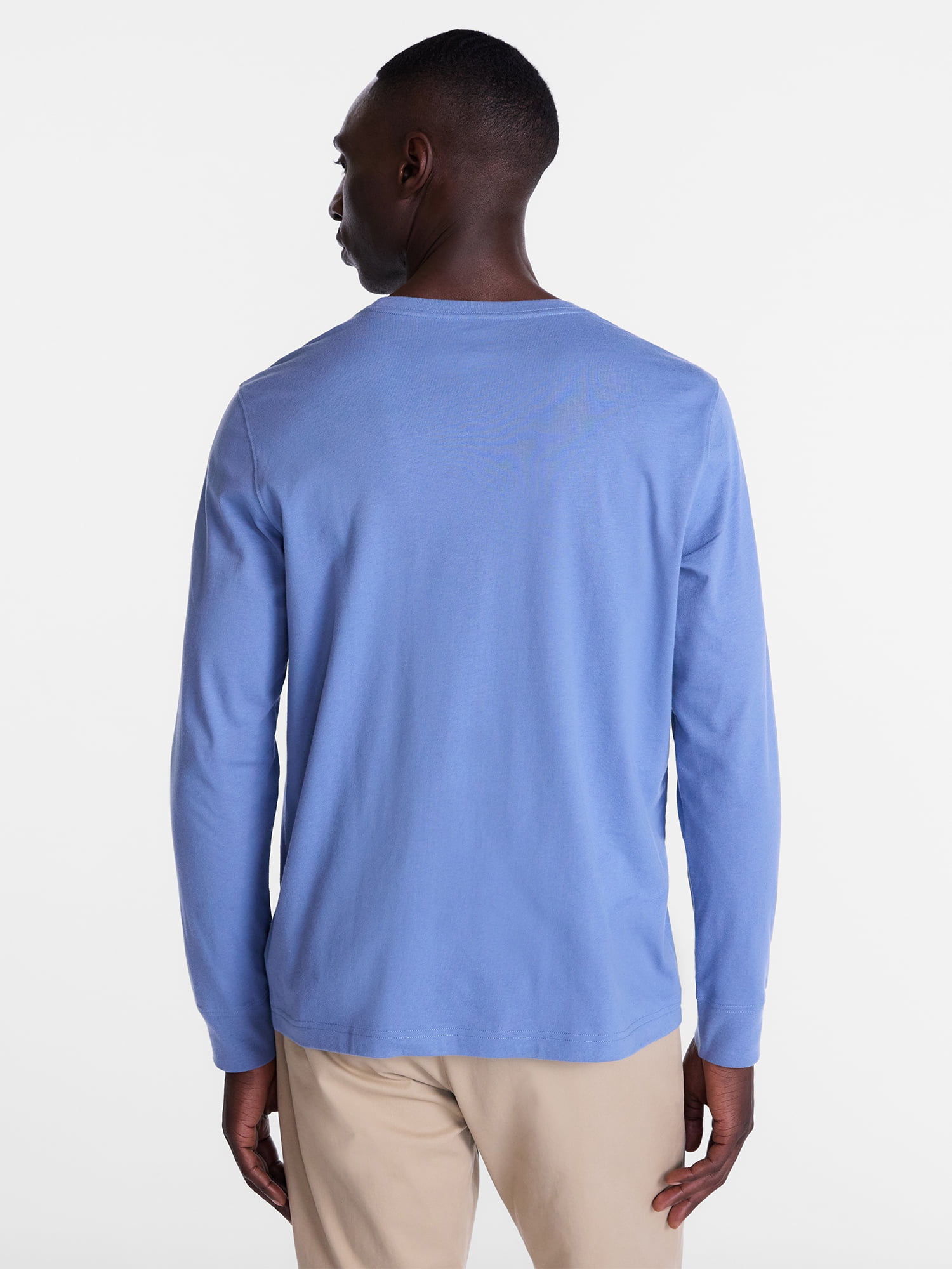 George Men's and Big Men's Cotton Crewneck Tee with Long Sleeves, Sizes XS-3XL, Big 2XB-6XB & Tall MT-4XLT