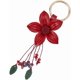 thumbnail image 1 of Llavero de cuero genuino con diseño de flor roja, hoja, estilo bohemio, borla de aleación, accesorios para llaveros., 1 of 9