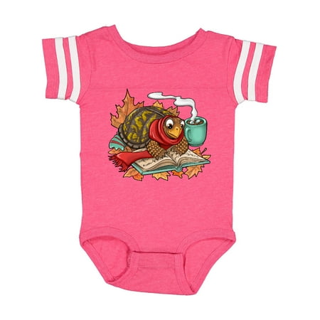 

Inktastic Autumn Turtle in Leaves with Scarf Book and Cocoa Gift Baby Boy or Baby Girl Bodysuit