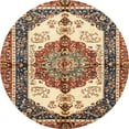 thumbnail image 1 of Ahgly Company Indoor Round Abstract Brown Red Abstract Area Rugs, 8' Round, 1 of 6
