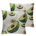 thumbnail image 2 of Acheng Throw Pillow Cover Avocado Pattern Sofa Pillow Case Cushion Cover for Home Couch Bed Decor,Pillow Cases Cushion Covers for Living Room Bedroom Sofa Chair Car Outdoor, 2 Pcs White, 2 of 6