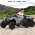 thumbnail image 6 of Luku 24V 2-Seater Kids Ride-On Dump Truck with Remote Control, Electric Dump Bed, Music Player, Extra Shovel & LED Lights – 4WD Off-Road Car for Boys and Girls, 6 of 9