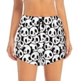 thumbnail image 4 of Lsque Cute Panda Face Printed Women's Running Shorts with Liner Pockets,Elastic Quick Dry Workout Athletic Gym Yoga Shorts,Womens High Waist Shorts-XX-Large, 4 of 9