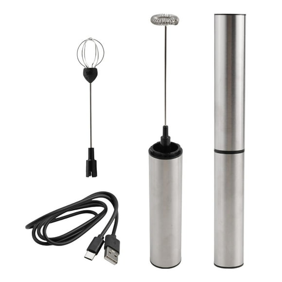 1 Set USB Electric Milk Frother Foam Maker Egg Whisk Mixer Handheld Rechargeable Stirring Tool Stainless Steel Stirrer Kitchen
