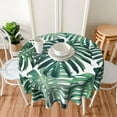 thumbnail image 4 of Tropical Monstera Palm Leaf Round Tablecloth Waterproof Fabric Table Cover Washable 60” Table Cloth for Kitchen Dining Room Party Picnic, 4 of 6