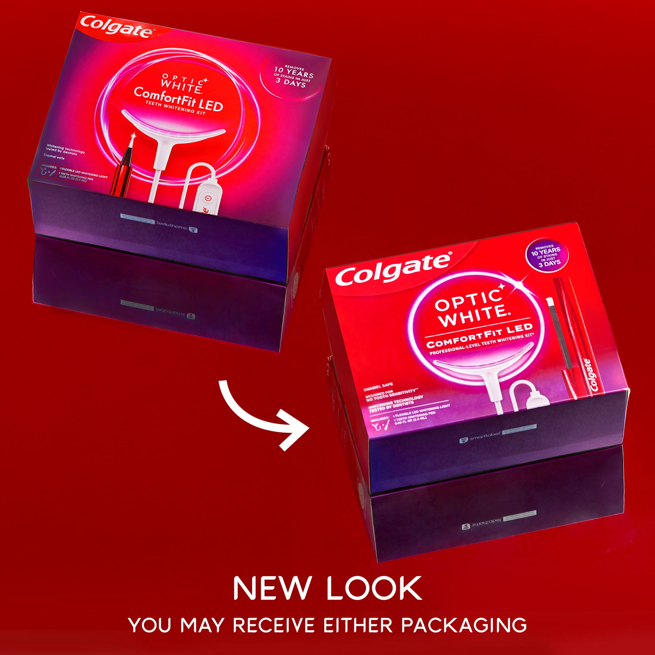 Colgate Optic White ComfortFit LED Hydrogen Peroxide Teeth Whitening Kit