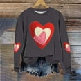 thumbnail image 5 of ICHUANYI Chandail à Col Rond pour Femmes de la Saint-Valentin avec Graphique de Cœur Imprimé, Col Rond, Décontracté, Ample, Chandail à Capuchon, Blouse à Manches Longues, Hauts, 5 of 5