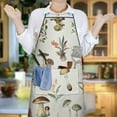 thumbnail image 6 of Brown Mushroom Flower Light Pattern Apron-Garden Aprons for Women with Pockets-Cotton Linen Waterproof Kitchen Cooking Gardening Aprons Adjustable for Kitchen,Cooking,BBQ and Salon 33x27 Inch, 6 of 7