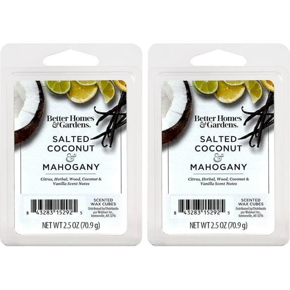 Scented Wax Cubes 2.5oz 2-Pack (Salted Coconut Mahogany)