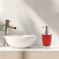 thumbnail image 2 of Unique Bargains 1 Set Elegant Soap Pump Dispenser Toothbrush Holder and Soap Dish Set for Bathroom for Laundry Rooms Red, 2 of 6