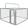 ALEKO Simple Steel Galvanized Finish Chain Link Dividable Dog Kennel