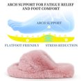 thumbnail image 5 of Women's Open Toe Cross Band Indoor Outdoor Non-Slip House Shoes, Faux Fur Fashion Cute Soft Fluffy Bedroom Slippers/Pink, 5 of 8