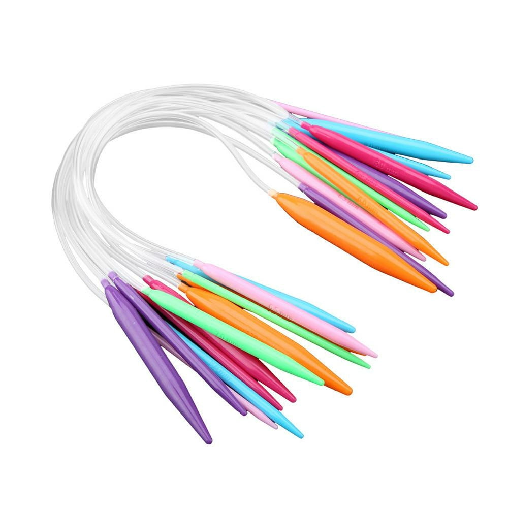 FAGINEY Multicolor Plastic Circular Tube Knitting Needles Kit Sweater ...