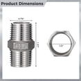 thumbnail image 4 of Hex Nipple 1/2" Male x 1/2" Male Pipe Fittings, 4 Pcs 1/2" NPT Male Threaded Pipe Fittings, 304 Stainless Steel NPT Male Pipe Adapters for Water, Gas, Fuel Pipelines, 4 of 7